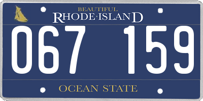 RI license plate 067159