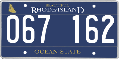 RI license plate 067162