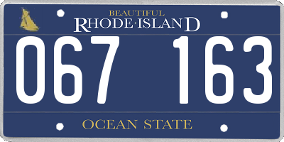 RI license plate 067163