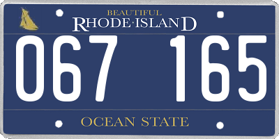 RI license plate 067165
