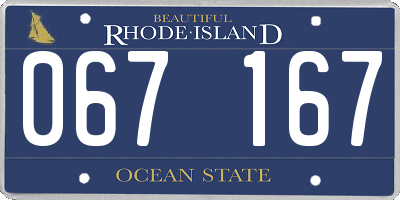 RI license plate 067167