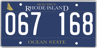 RI license plate 067168