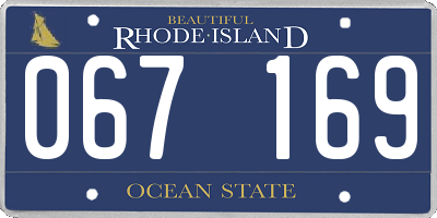 RI license plate 067169