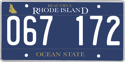 RI license plate 067172