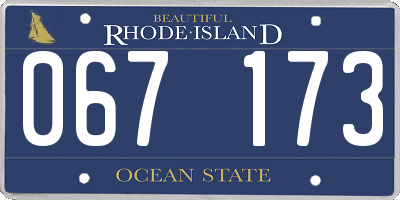 RI license plate 067173