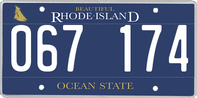 RI license plate 067174