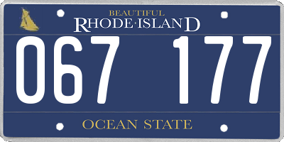 RI license plate 067177