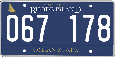 RI license plate 067178