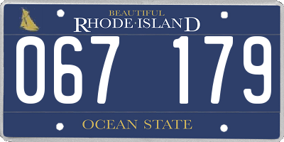 RI license plate 067179