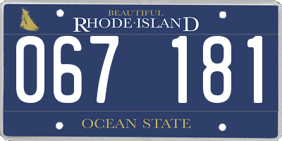 RI license plate 067181