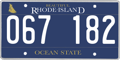 RI license plate 067182