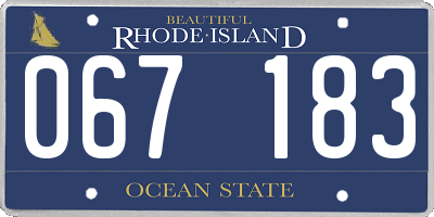 RI license plate 067183
