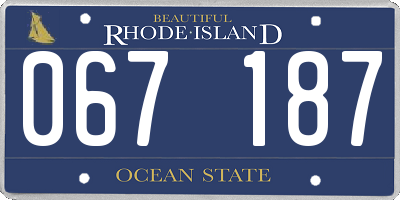 RI license plate 067187