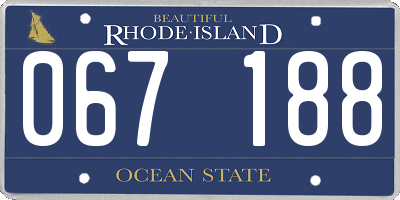 RI license plate 067188