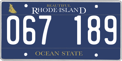 RI license plate 067189