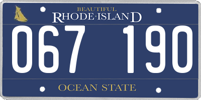 RI license plate 067190