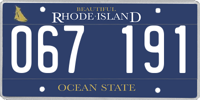 RI license plate 067191