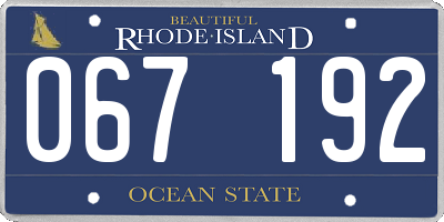 RI license plate 067192