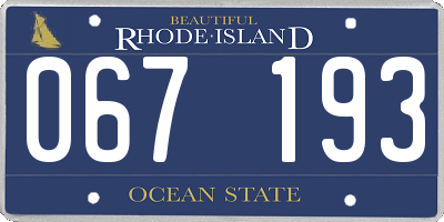 RI license plate 067193
