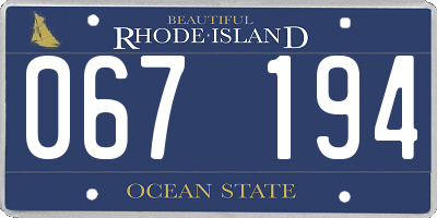 RI license plate 067194