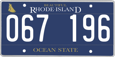 RI license plate 067196
