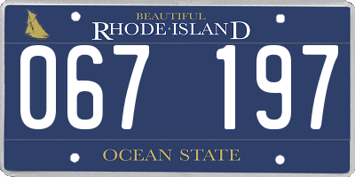 RI license plate 067197