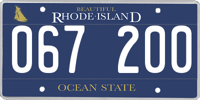 RI license plate 067200