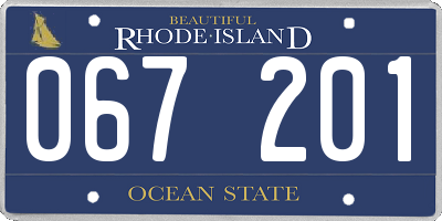 RI license plate 067201