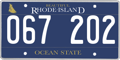 RI license plate 067202
