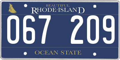 RI license plate 067209