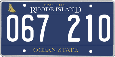 RI license plate 067210
