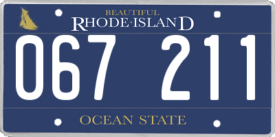RI license plate 067211