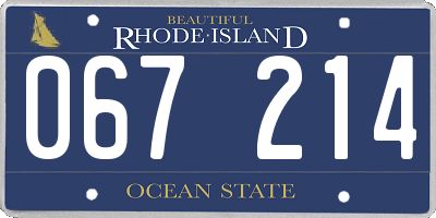 RI license plate 067214