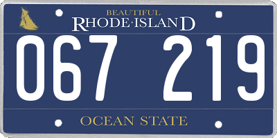 RI license plate 067219