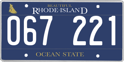 RI license plate 067221