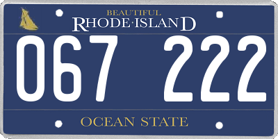 RI license plate 067222