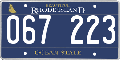 RI license plate 067223