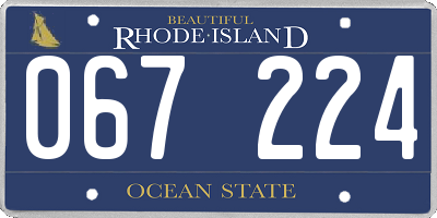 RI license plate 067224