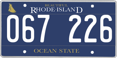 RI license plate 067226