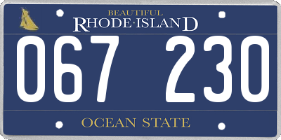 RI license plate 067230