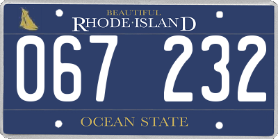 RI license plate 067232