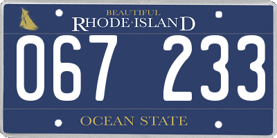 RI license plate 067233