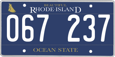 RI license plate 067237