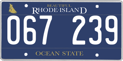 RI license plate 067239