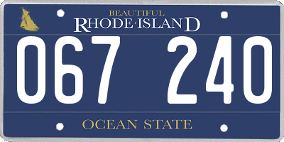 RI license plate 067240
