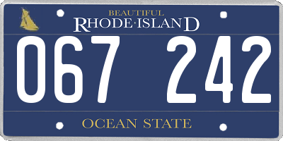 RI license plate 067242