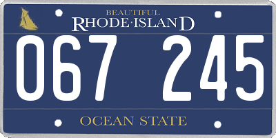RI license plate 067245
