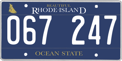 RI license plate 067247