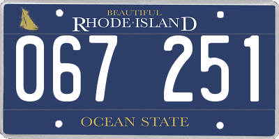 RI license plate 067251