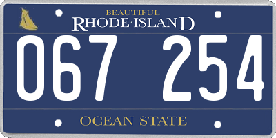 RI license plate 067254